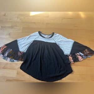 Free People We The Free top with patterned sleeves